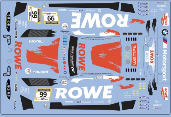 Decal BMW M4 GT3 24h Nürburgring 2026 Rowe RAcing #98 FFSFD1077v07